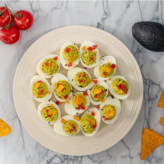 Gevulde eieren met avocado